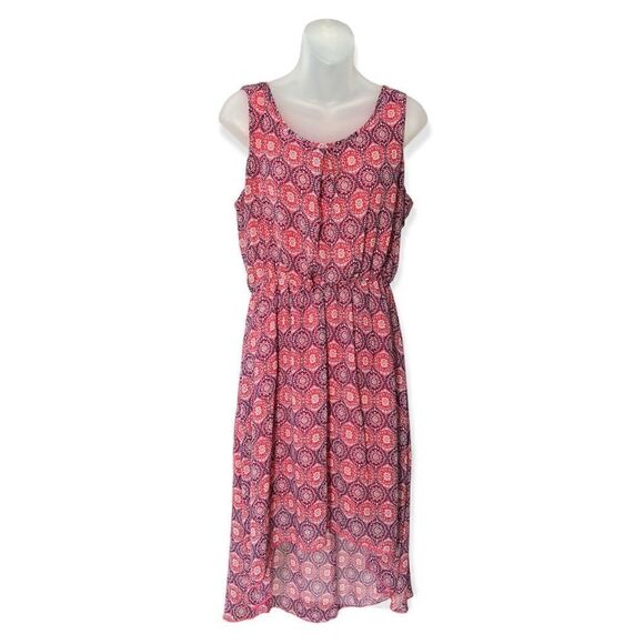 Espresso Print Hi-Low Sleeveless Dress Size L - Picture 1 of 3